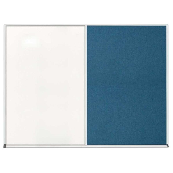 Triple Door Radius Corkboard, 72"x36", Sat, UV7005RC-SATIN-RUBBER